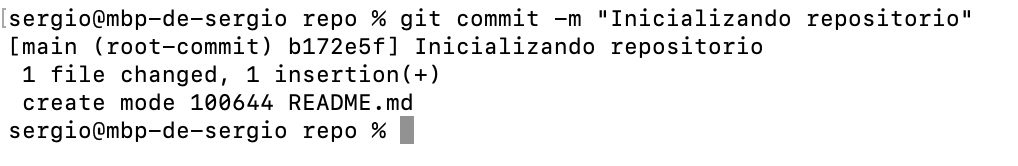 Cómo crear un repositorio de Git en 2024: Imagen de git commit.